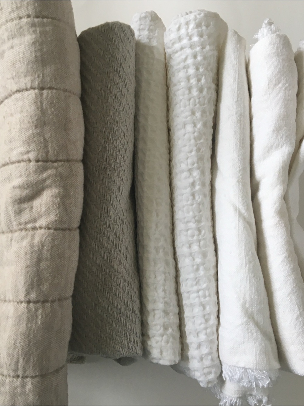 Set of 7 Neutral Textured Pillow Shams